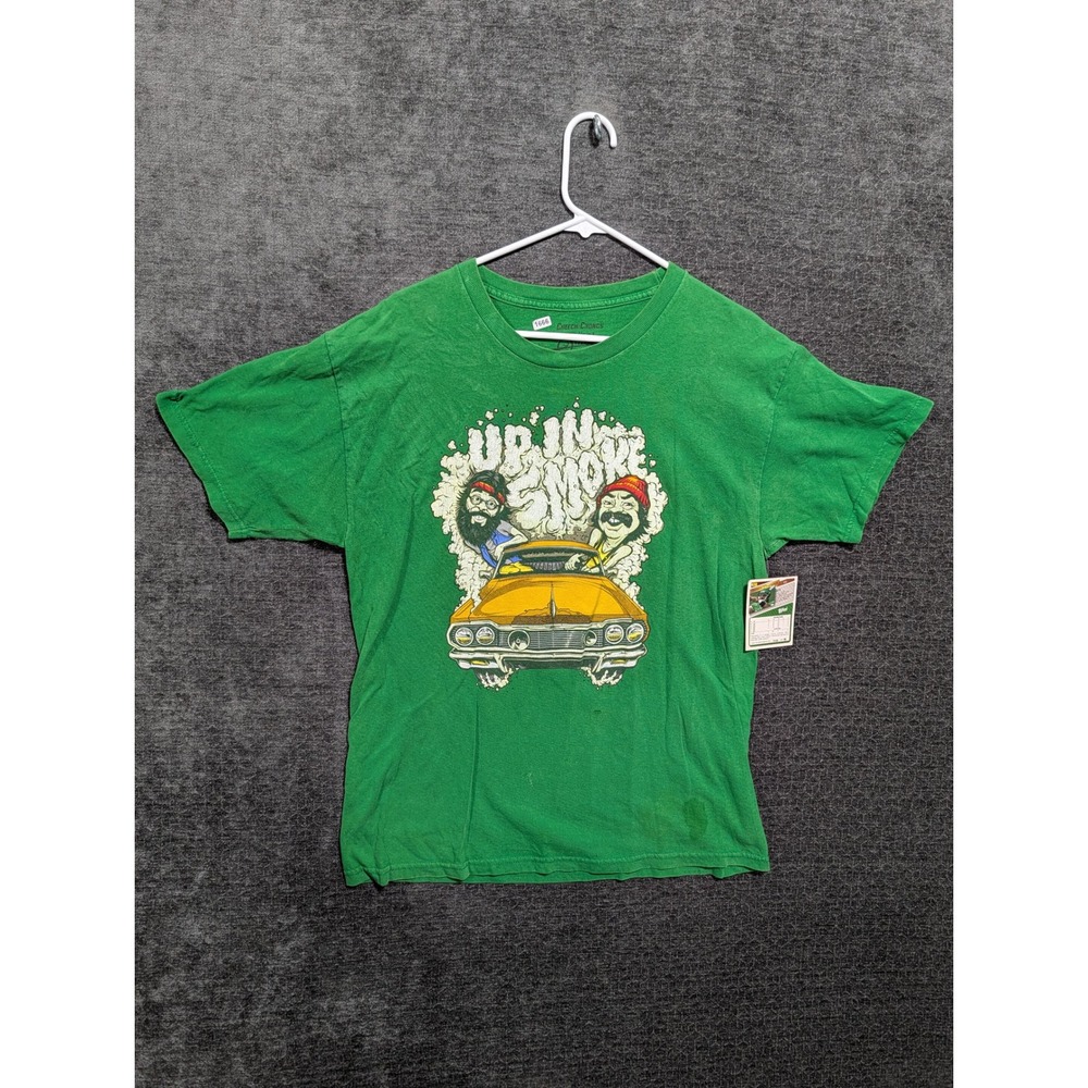 Cheech & Chongs Up In Smoke Green Graphic T-Shirt Mens Large 1666